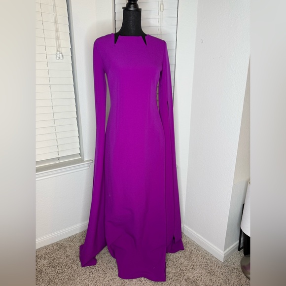 Safiyaa Long Sleeve Magenta Gown - Picture 2 of 3